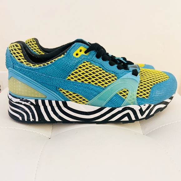 Puma x Keith Haring Limited Edition Trinomic Leather & Mesh Sneakers Zebra Blue - Picture 1 of 10